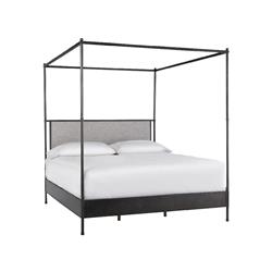 Ranile Modern Classic Grey Metal Canopy Bed - King|