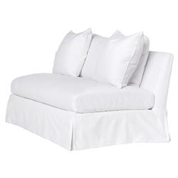 Cisco Home Seda Coastal Denim White Slipcovered Armless Loveseat|