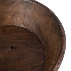 Phil Rustic Lodge Brown Wood Decorative Round Bowl|