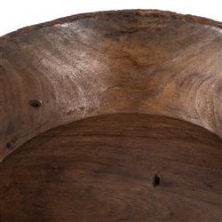 Phil Rustic Lodge Brown Wood Decorative Round Bowl|
