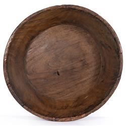 Phil Rustic Lodge Brown Wood Decorative Round Bowl|