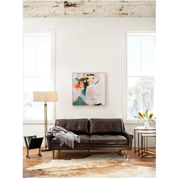 Fely Rustic Lodge Brown Aluminum Frame Black Faux Leather Magazine Rack|