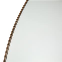 Rinna Industrial Loft Gold Aluminum Frame Clear Glass Arched Floor Mirror|