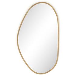 Bryan Industrial Loft Gold Iron Frame Clear Glass Wall Mounted Mirror|