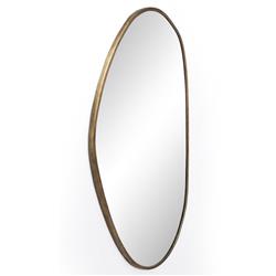 Bryan Industrial Loft Gold Iron Frame Clear Glass Wall Mounted Mirror|