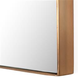 Rinna Industrial Loft Gold Aluminum Frame Clear Glass Arched Wall Mounted Mirror|