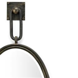 Leland Modern Classic Brown Iron Round Wall Mounted Mirror|