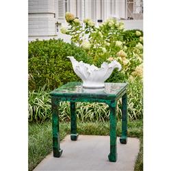 Matilda French Country White Glazed Ceramic Leaf Bowl|