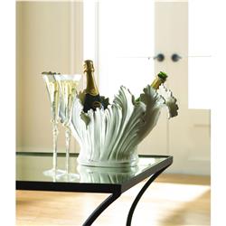 Matilda French Country White Glazed Ceramic Leaf Bowl|