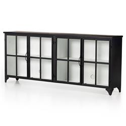 Corden Modern Classic Black Iron Windowpane Sideboard|