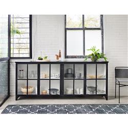 Corden Modern Classic Black Iron Windowpane Sideboard|