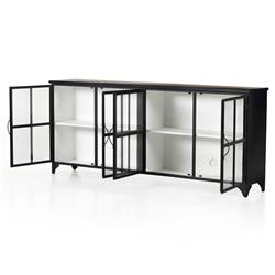 Corden Modern Classic Black Iron Windowpane Sideboard|