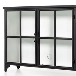 Corden Modern Classic Black Iron Windowpane Sideboard|