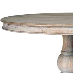 Art French Country Grey Mango Wood Round Pedestal Dining Table - 47"W|