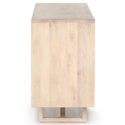 Marina Coastal Beach White Washed Mango Wood Woven Cane Sideboard|