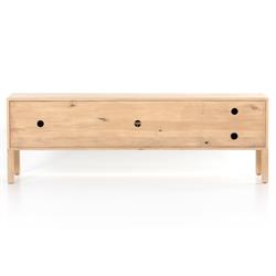 Luca Coastal Beach Beige Dry Wash Wood 2 Drawer 3 Door Media Console|