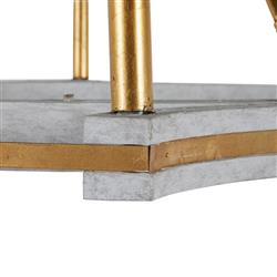 Lockhart French Grey Wood Vintage Gold Iron Candle Style Chandelier|