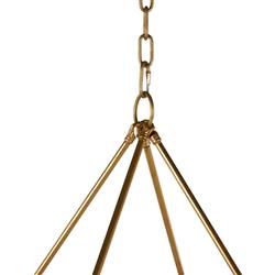 Lockhart French Grey Wood Vintage Gold Iron Candle Style Chandelier|