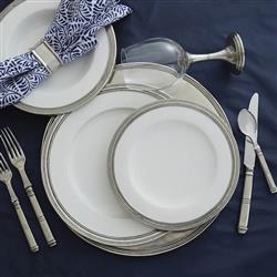 Tuscan French Country White Ceramic Dinner Plate|