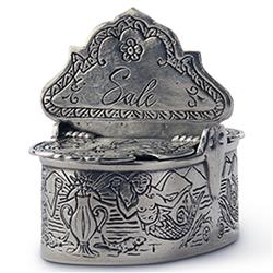 Tavola Modern Silver Pewter Salt &amp; Pepper Cellar with Spoon|