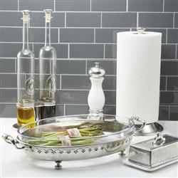 Tavola Modern Clear Glass Oil &amp; Vinegar with Caddy|