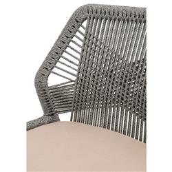 Lorry Coastal Beach Platinum Woven Rope Mahogany Dining Side Chairs - Set of 2|