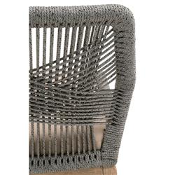 Lorry Coastal Beach Platinum Woven Rope Mahogany Dining Side Chairs - Set of 2|