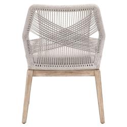 Lorry Coastal Taupe Woven Rope Performance Mahogany Dining Side Chairs - Set of 2|