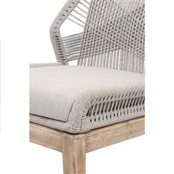 Lorry Coastal Taupe Woven Rope Performance Mahogany Dining Side Chairs - Set of 2|