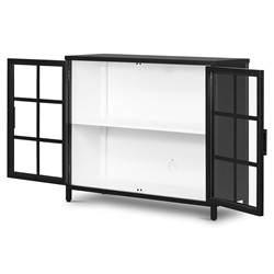 Elizabeth Modern Classic Black Iron Office Cabinet - Small|