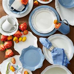 Juliska Berry &amp; Thread Chambray Blue Ceramic Mug|