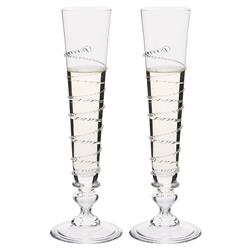 Juliska Amalia Modern Classic Clear Bohemian Flute Glass- Set of 2|