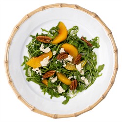 Juliska Natural Bamboo Rim White Ceramic Salad Plate|