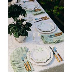 Juliska Coastal Beach Brown Bamboo Silver Stainless Steel 5 Piece Flatware Set|