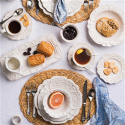 Juliska Jardins du Monde Whitewash Ceramic 4 Piece Place Setting|
