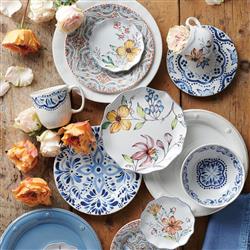 Juliska Iberian Journey Indigo Coastal White Ceramic Cocktail Plate|