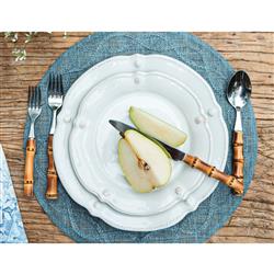 Juliska Berry &amp; Thread Flared Whitewash Ceramic Cocktail Plate|