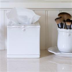 Juliska Berry &amp; Thread French Whitewash Ceramic Tissue Box Cover|