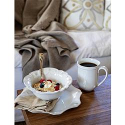 Juliska Berry &amp; Thread Whitewash Ceramic Scallop Salad Plate|