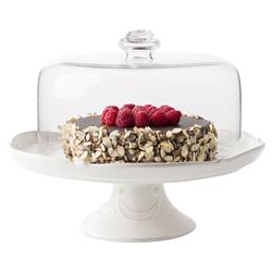 Juliska Berry &amp; Thread Whitewash Ceramic Cake Stand|