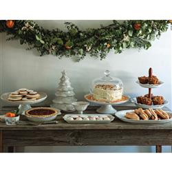 Juliska Berry &amp; Thread Whitewash Ceramic Cake Stand|