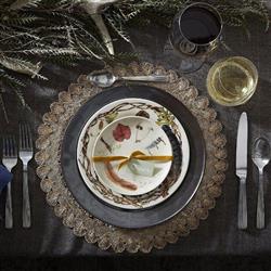 Juliska Isadora Modern Classic Gold Sinamay Placemat|