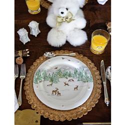 Juliska Isadora Modern Classic Gold Sinamay Placemat|