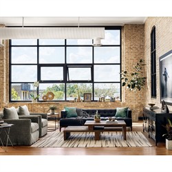 Katren Industrial Matte Black Metal Brass Box Media Cabinet|