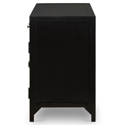 Katren Industrial Matte Black Metal Brass Box Media Cabinet|