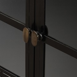 Katren Industrial Matte Black Metal Brass Box Media Cabinet|