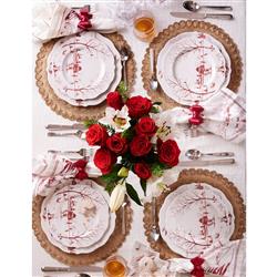 Juliska Country Estate Winter Frolic White Cotton Napkin|