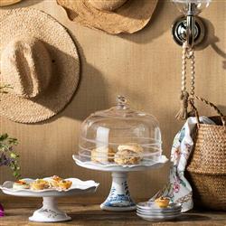 Juliska Country Estate Delft Blue Ceramic Cake Stand|