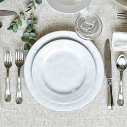 Juliska Puro Modern Classic Whitewash Ceramic Dinner Plate|