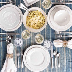 Juliska Puro Modern Classic Whitewash Ceramic Dinner Plate|